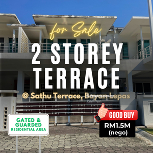 2 Storey Sathu Terrace Sale Bayan Lepas near airport Gated Guarded