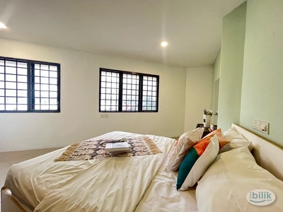 Zero Depo Room for Rent at Maluri Cheras WIth Fully Furnished and AirCond + Queen Bed