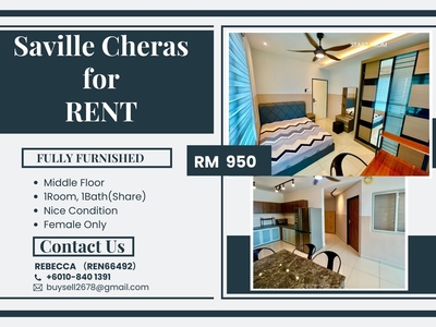 Saville @ Cheras Middle Room for RENT