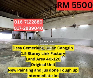 Taman Desa Cemerlang Jalan Canggih 1.5 Storey 40x120 Factory For Rent Johor Jaya Mount Austin