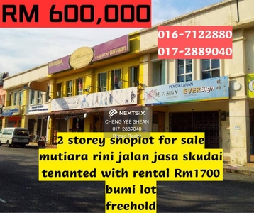 Taman Mutiara Rini Jalan Jasa 2x Double Storey Shop Lot For Sale Tun Aminah Seri Orkid