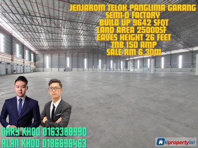 Factory for sale in Kuala Langat