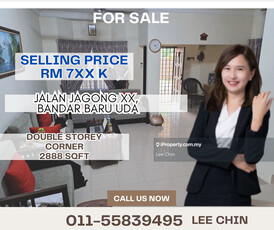Bandar baru uda jalan jagong double storey corner unit for sale