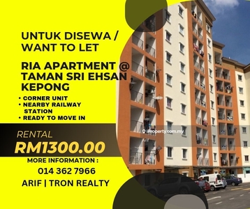 Corner Unit Ria Apartment Taman Sri Ehsan Kepong KL