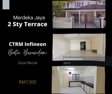 Nice House 2 Sty Terrace Merdeka Jaya Infineon Batu Berendam