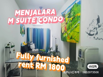 M suite condo for rent, fully furnished, bandar menjalara