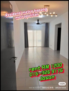 Residensi metro kepong for rent at metropolitan, low floor ,1 carpark, kitchen top ,balcony
