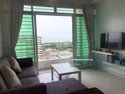 High floor seaview apartment at Raja Uda for Rent Rm1000