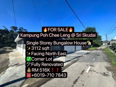 Kampung Poh Chee Leng Single Storey Bungalow House Renovated For Sale