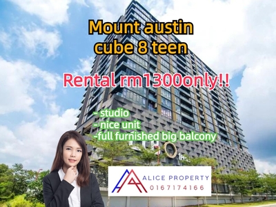 Cube 8 teen mount austin / setia indah studio with big balcony nice unit