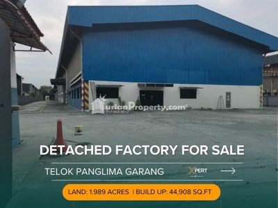 Detached Warehouse For Sale at Kawasan Perindustrian Telok Panglima Garang