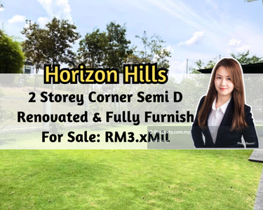 Horizon Hills, 2 Storey Corner Semi D 60x80, Renovated, Fully Furnish