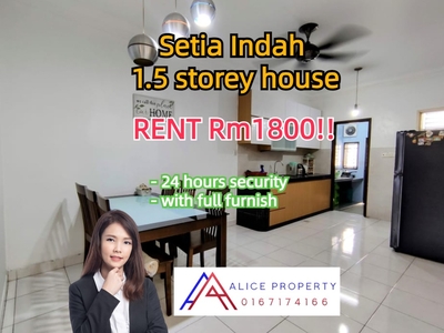 Setia indah 1.5 storey house w furnish for rent nearbymount austin
