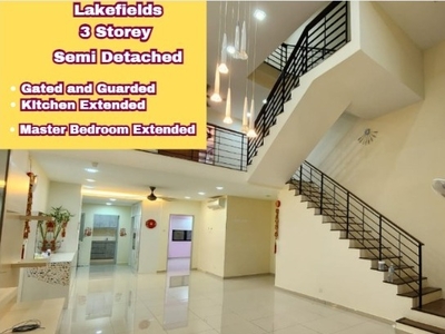 CHEAP! CHEAP! CHEAP! Gated and Guarded - Lakefields, Sungai Besi - 3 Storey Semi Detached Strategically Located and Conducive Environment