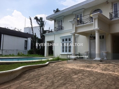 Bungalow with flat 10,000sf land & pool on guarded street. Well Priced