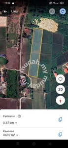 Tanah sawah 1.3 ekar (59,201kps) tepi jln Kg area Lereh/Bukit Rambai