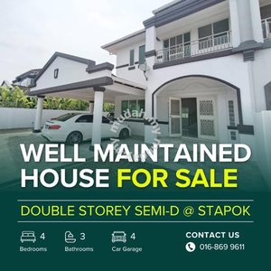 Stapok Kuching - WELL MAINTAINED Double Storey Semi-D