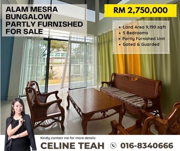 Alam Mesra Bungalow Lot | Kingfisher | Gated & Guarded | Partly Furnis