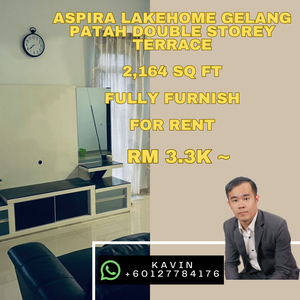 Asipra Lakehome Gelang Patah Double Storey Terrace Fully Furnish For Rent