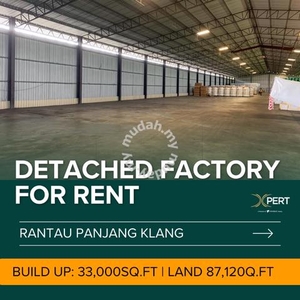Warehouse for rent RANTAU PANJANG, 10mins North Port KLANG Teluk