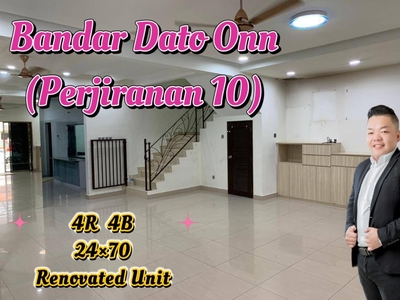 Bandar Dato Onn Perjiranan 10 Renovated/ 4R 4B/ 24×70/ Market Cheapest/ AAA Stock/ Tebrau/ Setia Tropika/ Seri Austin/ Kempas/ Setia Indah
