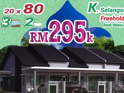 Freehold 1 Tingkat 20x80 Rezab Melayu, No Deposit Jln bukit Belimbing Kuala Selangor