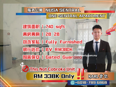 One Sentral Apartment 740 sqft Freehold Fully Furnished Nusa Sentral