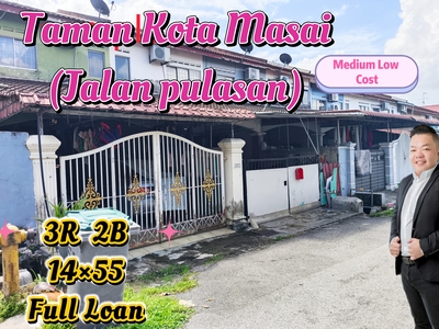 Taman Kota Masai Medium Low Cost/ Full Loan/ 14×55/ 3R 2B/ Market Cheapest/ Pasir Gudang/ Jalan Pulasan