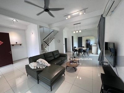 Double storey terrace corner house fully furnished with land big size