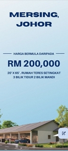 For Sales : Projek Rumah Baru Freehold, Teres 1 Tingkat, Fasa 1, Mersing, Johor.