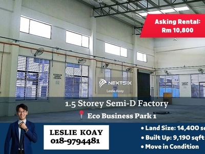 Setia Business Park 2!! 80x180, Renovated & Move in Condition, Semi detached Factory for Rent!!