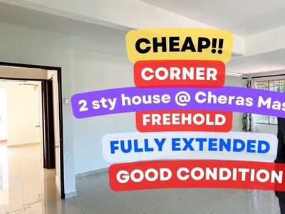 C H E A P 2 sty CORNER house @ Cheras Mas with fully extended