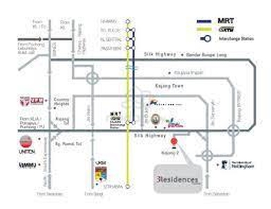 Kajang , 3Residence 3r2b for rent , walking distance to MRT