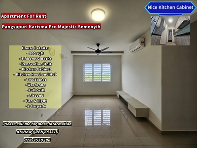Karisma Apartment @ Eco Majestic, Semenyih, Selangor Renovation Unit For Rent RM950