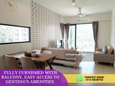 Fully Furnished Unit With Balcony - Easy Access To Genting's Amenities