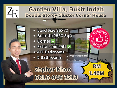 Garden Villa, Taman Bukit Indah Double Storey Cluster House Big House