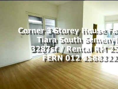 Corner Lot 3 Storey House Taman Tiara South Semenyih For Rent