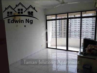Taman Jelutong Apartment High Floor Furnished Unit, Good Condition