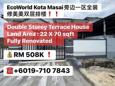 Taman Kota Masai Double Storey Terrace House Fully Renovated For Sale