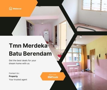 100% Loan Good Investment Lower Floor Merdeka Jaya Batu Berendam CTRM