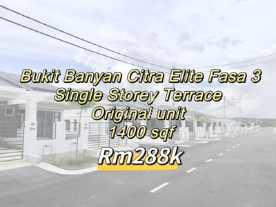 Bukit Banyan Elite 3 single Storey terrace End Lot
