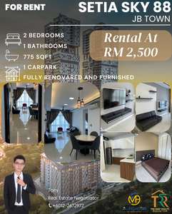 Sky Setia 2Bedrooms Fully Furnished and Renovated unit at CIQ JB Town for RENT