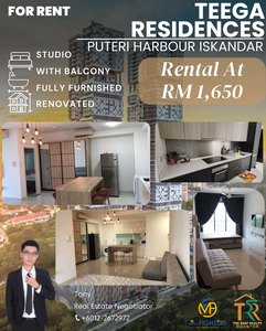 Studio Teega Residences Fully Furnished and Renovated Unit at Puteri Harbour for RENT