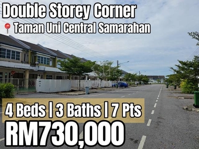 Uni Central Samarahan FREEHOLD 7 Pts Double Storey Corner