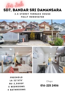 2.5 Storey Terrace House Freehold | SD7 Bandar Sri Damansara For Sale