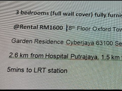 3bed rooms for rent cyberjaya