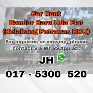 Flat Bandar Baru Uda - Belakang Petronas BBU - Johor Bahru