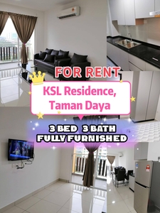Ksl Residence Tmn Daya 3bed 3bath Fully Furnish