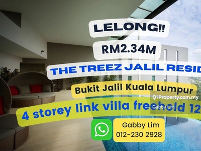 Lelong Super Cheap 4 Storey Link Villa @ The Treez Bukit Jalil KL