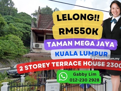 Lelong Super Cheap 2 Storey Terrace House @ Taman Mega Jaya Cheras KL